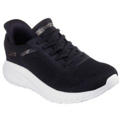 Buty sportowe damskie Skechers Bobs Squad Chaos C. Czarne obuwie sportowe damskie Skechers, bez wzorów, z materiału, bez zapięcia. Za 390.00 zł.