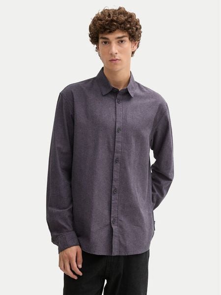 Tom Tailor Denim Koszula 1042551 Fioletowy Relaxed Fit. Fioletowe koszule męskie TOM TAILOR DENIM, l, bez wzorów, z bawełny, bez kołnierzyka, bez ramiączek. Za 99.99 zł.