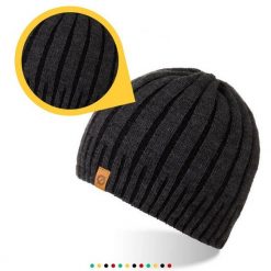 Męska czapka zimowa Brødrene cz16 c. szara 9934. Szare czapki męskie na zimę, bez wzorów, z polaru. Za 49.00 zł.