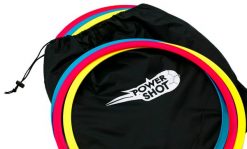 Płaskie obręcze koordynacyjne Power Shot 12 szt. z torbą. Czerwone torby sportowe męskie POWER SHOT, bez wzorów, z materiału. Za 154.76 zł.