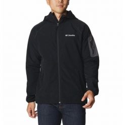 Kurtka Przejściowa Męska Columbia Tall Heights Hooded Softshell. Czarne kurtki męskie Columbia, m, bez wzorów, z poliesteru, bez kaptura, trekkingowe. Za 536.00 zł.
