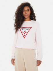 Guess Bluza W2YQ16 KBA11 Różowy Regular Fit. Czerwone bluzy damskie Guess, xs, z aplikacjami, z bawełny, bez ramiączek, bez kaptura. Za 169.99 zł.