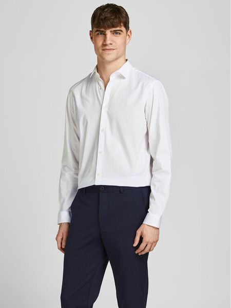 Jack & Jones Koszula 12201905 Biały Slim Fit. Białe koszule męskie Jack & Jones, m, bez wzorów, z bawełny, biznesowe, bez kołnierzyka, bez ramiączek. Za 139.99 zł.