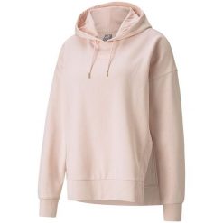 Bluza damska Puma HER Hoodie TR jasnoróżowa. Czerwone bluzy damskie Puma, s, bez wzorów, z bawełny, bez ramiączek, z kapturem. Za 129.09 zł.