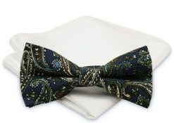 Modna Mucha Męska - Alties - Granatowa w Orientalny Wzór. Niebieskie krawaty i muchy Alties, bez wzorów, eleganckie. Za 54.00 zł.
