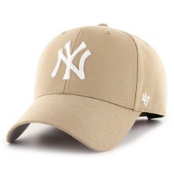 Czapka z daszkiem New York Yankees MLB. Brązowe czapki damskie 47 Brand, bez wzorów. Za 180.00 zł.