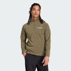 Kurtka Multi Essentials 1/2 Zip Fleece. Brązowe kurtki męskie Adidas, uniwersalny, bez wzorów, z materiału, bez kaptura. Za 179.00 zł.