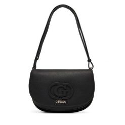Torebka Guess. Czarne listonoszki damskie Guess, z aplikacjami, bez dodatków. Za 409.99 zł.