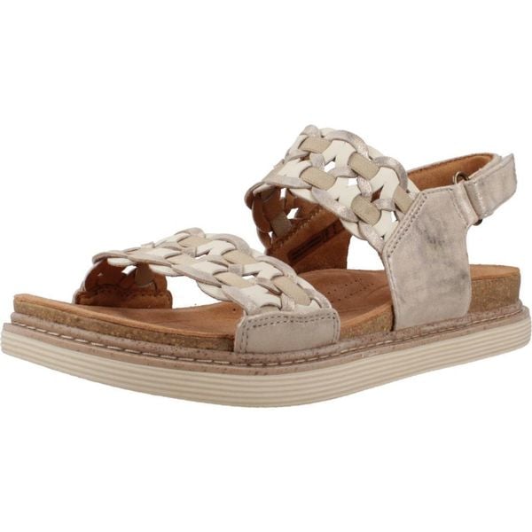 Sandały CLARKS ARWELL GLIDE Szary. Szare sandały damskie Clarks, bez wzorów, ze skóry, bez obcasa, bez zapięcia. Za 263.99 zł.