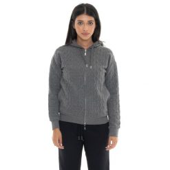 Leone 1947 Braid Damen, Bluza z geflochtenem Stoff, Kapuze, Reißverschluss. Szare bluzy damskie LEONE 1947 APPAREL, bez wzorów, z bawełny, sportowe, bez ramiączek, bez kaptura. W wyprzedaży za 157.01 zł.