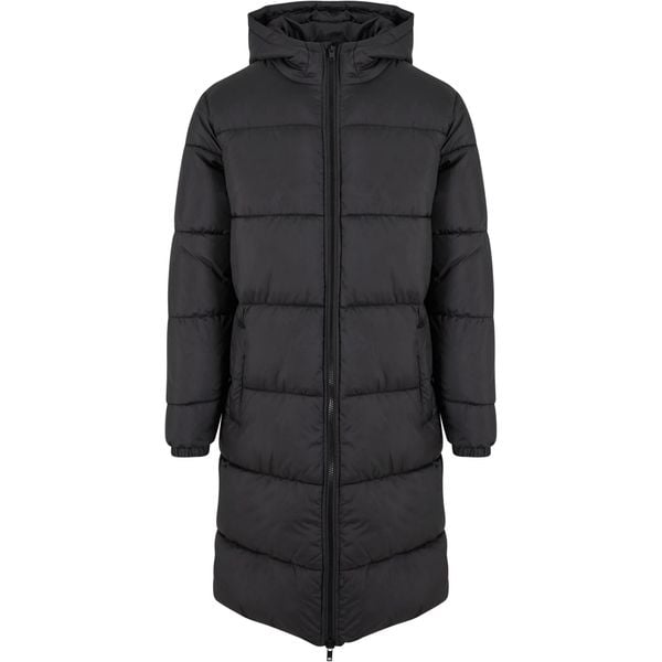 Męska Długa Kurtka Puchowa. Czarne kurtki męskie Urban Classics, m, bez wzorów, z puchu, sportowe, bez kaptura. Za 320.99 zł.