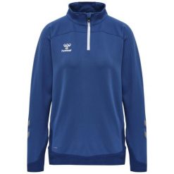 Damska bluza dresowa half zip Hummel Lead. Niebieskie bluzy damskie Hummel, xl, bez wzorów, z dresówki, sportowe, bez ramiączek, bez kaptura. Za 202.00 zł.