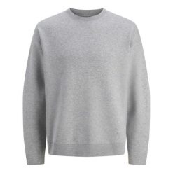 Sweter Jack & Jones Bradfort jasnoszary melanż. Szare swetry męskie Jack&Jones, bez wzorów, sportowe, bez kołnierzyka, bez ramiączek. Za 211.46 zł.