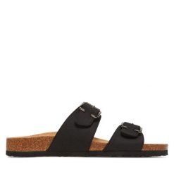 Klapki ONLY Shoes. Czarne klapki damskie ONLY Shoes, bez wzorów, bez obcasa, bez zapięcia. Za 109.99 zł.
