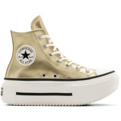 Buty sportowe Converse Chuck Taylor All Star Lift Double Stack. Żółte buty sportowe męskie Converse, bez wzorów, ze skóry ekologicznej, bez zapięcia, na fitness i siłownię. Za 690.00 zł.