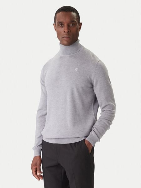 KARL LAGERFELD Golf 655058 554399 Szary Regular Fit. Szare swetry męskie KARL LAGERFELD, m, bez wzorów, z wełny, bez kołnierzyka, bez ramiączek. Za 639.99 zł.