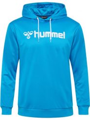 Bluza z kapturem Hummel Logo. Niebieskie bluzy damskie Hummel, na jesień, m, bez wzorów, z materiału, klasyczne, bez ramiączek, z kapturem. Za 236.00 zł.