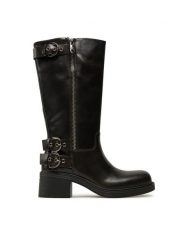 PINKO Kozaki Alys 04 SD0153 P056 Czarny. Czarne kozaki damskie Pinko, bez wzorów, ze skóry, bez obcasa, na słupku, bez zapięcia. Za 1,569.00 zł.