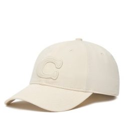 Czapka z daszkiem Coach. Białe czapki damskie Coach, bez wzorów. Za 209.99 zł.