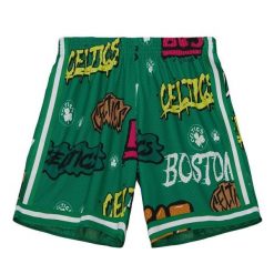 Spodenki samoprzylepne Boston Celtics Swingman 1985/86. Zielone szorty damskie Mitchell & Ness, bez wzorów, sportowe. Za 467.00 zł.