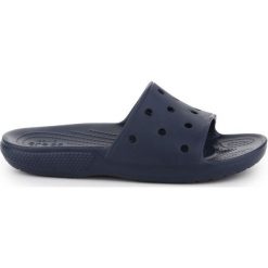 Klapki Crocs Classic Slide M 206121-410 granatowe niebieskie. Niebieskie klapki męskie bez wzorów, z materiału, bez zapięcia. Za 239.37 zł.