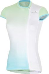 RH+ Koszulka damska Fusion Jersey zielono-niebiesko-biała r. XL (ECD0543 246). Białe bluzki damskie xl, bez wzorów, z jersey, bez kołnierzyka, bez ramiączek. Za 225.95 zł.