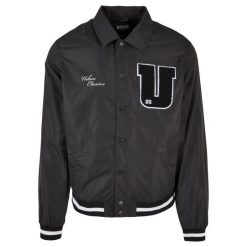 Kurtka Urban Classics Sports College. Czarne kurtki sportowe męskie Urban Classics, l, z aplikacjami, z materiału, bez kaptura. Za 299.50 zł.
