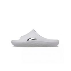 Klapki damskie Crocs Mellow Slide. Szare klapki damskie Crocs, bez wzorów, z materiału, bez obcasa, bez zapięcia. W wyprzedaży za 262.65 zł.
