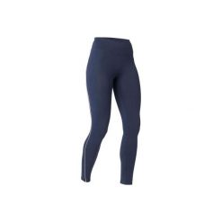 Legginsy Gym & Pilates 510 damskie. Niebieskie legginsy damskie DOMYOS, bez wzorów, z bawełny. Za 59.99 zł.