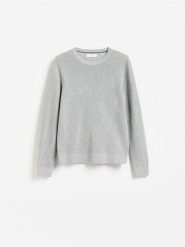 Strukturalny sweter z bawełną - szary. Szare swetry męskie Reserved, l, bez wzorów, z bawełny, bez kołnierzyka, bez ramiączek. Za 119.99 zł.
