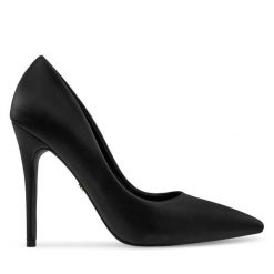 Szpilki DeeZee. Czarne szpilki damskie DeeZee, bez wzorów, bez obcasa, na szpilce, bez zapięcia. Za 139.99 zł.