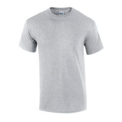 Bawełniana Koszulka Unisex Dla Dorosłych. Szare bluzki damskie GILDAN, m, bez wzorów, z bawełny, sportowe, bez kołnierzyka, bez ramiączek. Za 37.99 zł.