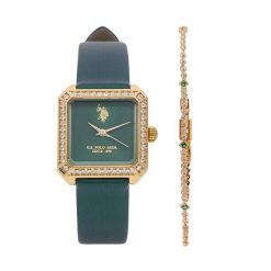 Zestaw zegarek i bransoletka U.S. Polo Assn. Zielone zegarki damskie U.S. Polo Assn. Za 589.99 zł.