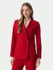 Morgan Marynarka 261-VLOVE.F Czerwony Regular Fit. Czerwone marynarki i żakiety damskie Morgan, bez wzorów, z syntetyku, bez kołnierzyka, bez ramiączek. Za 479.99 zł.