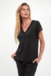 T-shirt damski lureksowy SPORTALM. T-shirty damskie Sportalm, bez wzorów, bez kołnierzyka, bez ramiączek. Za 739.00 zł.