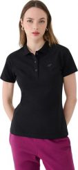 Koszulka damska polo 4F F365 czarna 4FWMM00TPTSF365 20S M. Czarne bluzki damskie 4F, m, bez wzorów, bez kołnierzyka, bez ramiączek. Za 68.99 zł.