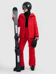 4F Spodnie narciarskie membrana 15000 damskie - czerwone XL. Czerwone spodnie materiałowe damskie 4F, na zimę, bez wzorów, z materiału. Za 799.99 zł.