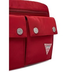 Torebka Guess Jeans. Czerwone listonoszki damskie Guess Jeans, z aplikacjami, z jeansu, bez dodatków. Za 169.99 zł.