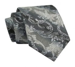 Elegancki, Klasyczny, Męski Krawat -ALTIES - Szarości i Grafit. Szare krawaty i muchy Alties, bez wzorów, z tkaniny, eleganckie. Za 49.00 zł.
