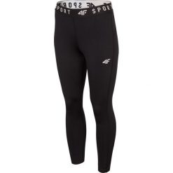 Legginsy treningowe damskie SPDF300 - głęboka czerń. Legginsy damskie 4F, bez wzorów, z materiału. W wyprzedaży za 59.99 zł.