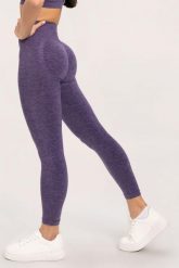 Legginsy fitness damskie Gym Glamour seamless push up. Fioletowe legginsy damskie GYM GLAMOUR, bez wzorów, z materiału. Za 169.99 zł.