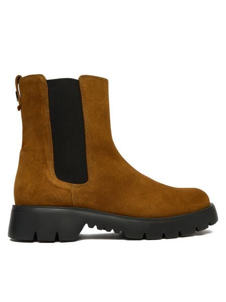 HÖGL Botki 0-102512-89000 Khaki. Brązowe botki damskie HÖGL, bez wzorów, ze skóry, bez obcasa, na płaskiej podeszwie, bez zapięcia. Za 849.99 zł.