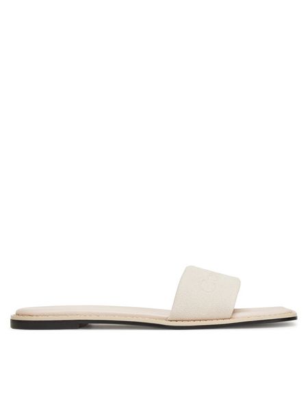 Calvin Klein Klapki Flat Slide - He HW0HW02378 Écru. Klapki damskie Calvin Klein, bez wzorów, z materiału, bez obcasa, bez zapięcia. Za 239.99 zł.