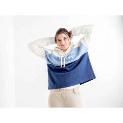 Damska bluza jeździecka z kapturem Le Sabotier Edgard. Niebieskie bluzy damskie LE SABOTIER, m, bez wzorów, bez ramiączek, z kapturem. Za 532.50 zł.