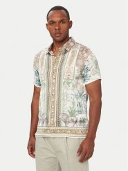Guess Koszula M6YH88 W3424 Beżowy Regular Fit. Brązowe koszule męskie Guess, m, z aplikacjami, z syntetyku, bez kołnierzyka, bez ramiączek. Za 344.99 zł.