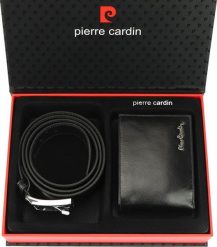 Pierre Cardin Zestaw PIERRE CARDIN portfel + pasek męski ZG-103 125 Czarny. Czarne portfele męskie Pierre Cardin, bez wzorów. Za 229.00 zł.