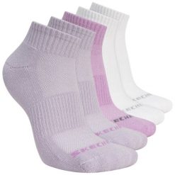 Skarpetki sportowe dla dorosłych 5pk Unisex 1/2 Terry Qtr Crew. Fioletowe skarpety męskie Skechers, bez wzorów, z materiału. Za 59.99 zł.