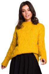 Sweter damski wełniany luźny fason ciepły puszysty żółty. Żółte swetry nierozpinane damskie Sukienki.shop, na zimę, l, bez wzorów, z jeansu, eleganckie, bez kołnierzyka, bez ramiączek. Za 245.00 zł.