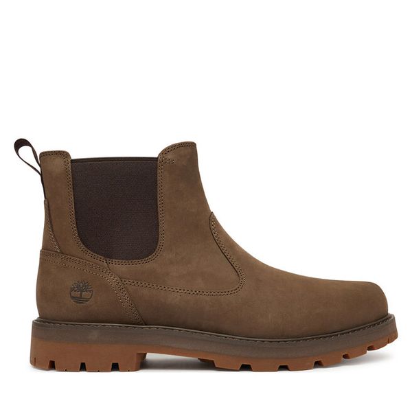 Sztyblety Timberland. Brązowe botki męskie Timberland, bez wzorów, bez obcasa, bez zapięcia. Za 639.99 zł.