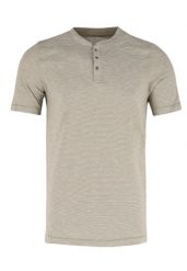 T-shirt ze stójką TM-LAB. Brązowe t-shirty męskie Volcano, l, bez wzorów, z bawełny, bez kołnierzyka, bez ramiączek. Za 79.99 zł.